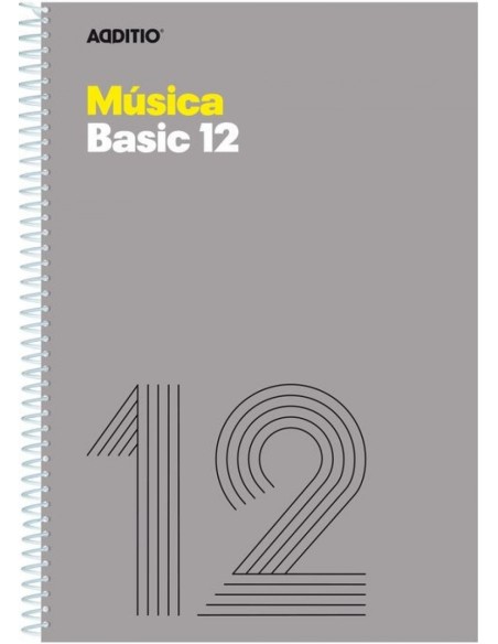 Cuaderno espiral fº musica basic 12 pentagramas de 10 mm por pagina 20 hojas